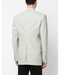 Мужской мятный хлопковый двубортный пиджак от Alexander McQueen