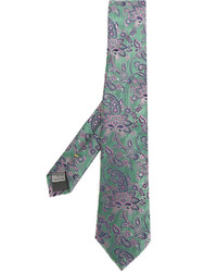Мужской мятный шелковый галстук от Canali