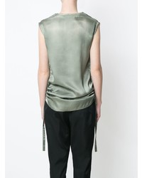 Мятный шелковый топ без рукавов от Uma Raquel Davidowicz