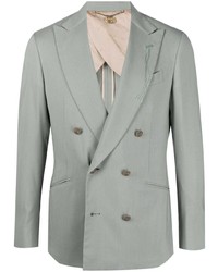 Мужской мятный шерстяной двубортный пиджак от Maurizio Miri
