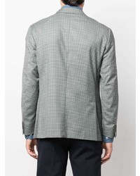 Мужской мятный шерстяной пиджак в мелкую клетку от Corneliani