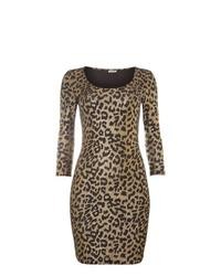 Облегающее платье с леопардовым принтом