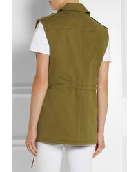 Женская оливковая безрукавка от Balmain