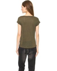 Оливковая блуза с коротким рукавом от Acne Studios