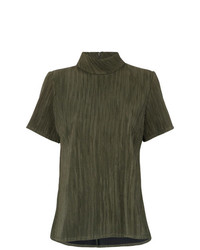 Оливковая блуза с коротким рукавом от Olympiah