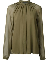 Оливковая блузка с длинным рукавом от Diesel Black Gold
