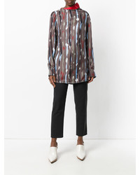 Оливковая блузка с принтом от Marni