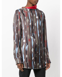 Оливковая блузка с принтом от Marni