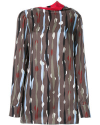 Оливковая блузка с принтом от Marni