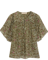 Оливковая блузка с принтом от Vanessa Bruno