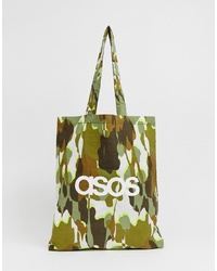Оливковая большая сумка из плотной ткани с камуфляжным принтом от ASOS DESIGN