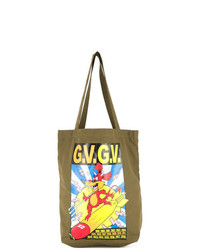 Оливковая большая сумка из плотной ткани с принтом от G.V.G.V.