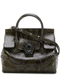 Оливковая большая сумка от Versace