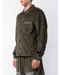 Мужская оливковая вельветовая куртка-рубашка от Komakino