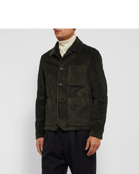 Мужская оливковая вельветовая куртка-рубашка от Barena