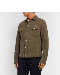 Мужская оливковая вельветовая куртка-рубашка от Officine Generale