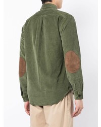 Мужская оливковая вельветовая рубашка с длинным рукавом от Polo Ralph Lauren