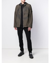 Мужская оливковая ветровка с принтом от Versace Collection