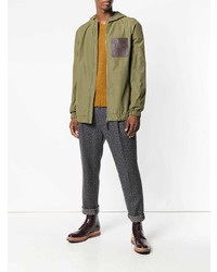 Мужская оливковая ветровка от Loewe