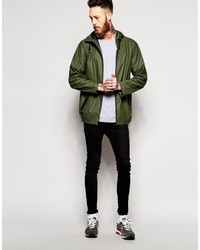 Мужская оливковая ветровка от Rains