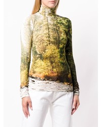 Женская оливковая водолазка с принтом от R13