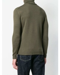 Мужская оливковая водолазка от Roberto Collina