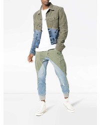 Мужская оливковая джинсовая куртка от Greg Lauren