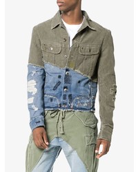Мужская оливковая джинсовая куртка от Greg Lauren
