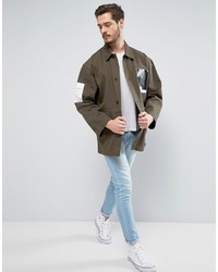 Мужская оливковая джинсовая куртка от Asos