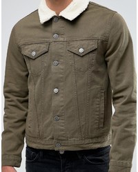 Мужская оливковая джинсовая куртка от Asos
