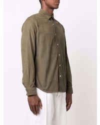 Мужская оливковая джинсовая рубашка от Altea