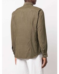 Мужская оливковая джинсовая рубашка от Altea