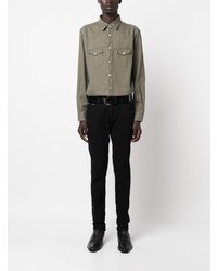 Мужская оливковая джинсовая рубашка от Tom Ford
