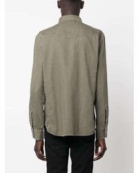Мужская оливковая джинсовая рубашка от Tom Ford
