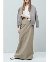 Оливковая длинная юбка от Mango
