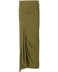 Оливковая длинная юбка от Rick Owens Lilies