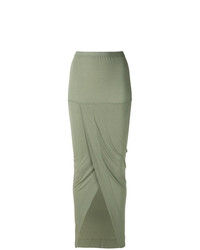 Оливковая длинная юбка от Rick Owens Lilies