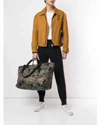 Мужская оливковая дорожная сумка из плотной ткани с камуфляжным принтом от Valentino