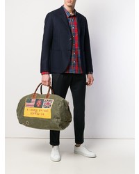 Мужская оливковая дорожная сумка из плотной ткани с принтом от Polo Ralph Lauren