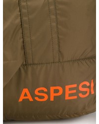 Мужская оливковая дорожная сумка из плотной ткани от Aspesi