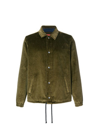 Мужская оливковая замшевая куртка-рубашка от Missoni