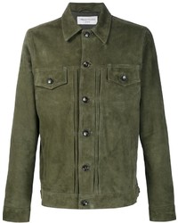 Мужская оливковая замшевая куртка от Officine Generale