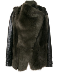Женская оливковая замшевая куртка от Plein Sud Jeans