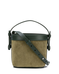 Оливковая замшевая сумка-мешок от Nico Giani