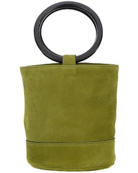 Оливковая замшевая сумка-мешок от Simon Miller