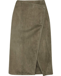 Оливковая замшевая юбка-карандаш от Jason Wu