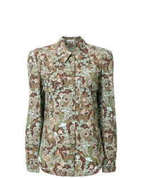 Женская оливковая классическая рубашка с принтом от Chloé
