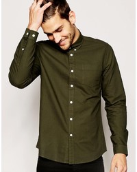 Мужская оливковая классическая рубашка от Asos