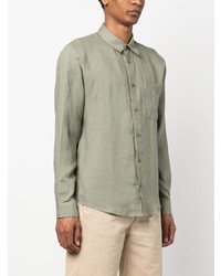 Мужская оливковая классическая рубашка от A.P.C.