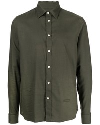 Мужская оливковая классическая рубашка от J. Lindeberg